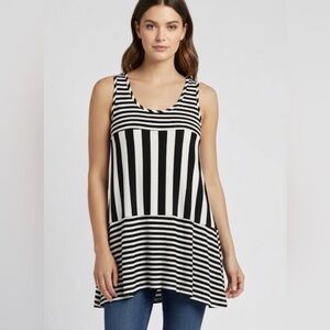 214. Maria Gabrielle Striped tunic top. Sz Medium